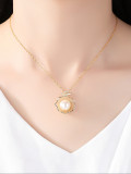 Collar de plata pura con perlas naturales de agua dulce recubiertas de oro de 18 quilates