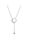 Collar de plata de ley 925 con circonitas cúbicas geométricas delicadas.
