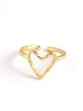Anillo de banda minimalista con corazón de plata de ley 925