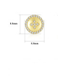 Aretes geométricos delicados de plata de ley 925 con circonitas cúbicas