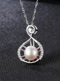 Plata de ley 925 con collares irregulares simplistas de perlas artificiales