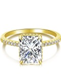 Anillo de banda de lujo geométrico multicolor de diamante de alto carbono de plata de ley 925