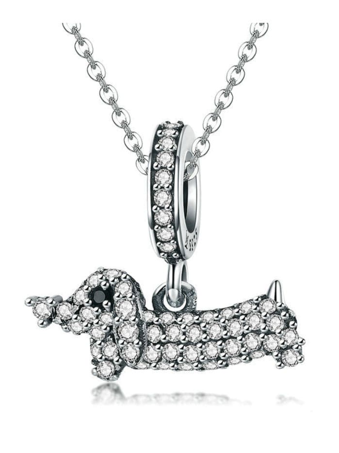 925 Encantos lindos de Dachshund de plata
