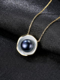 Nuevo collar con colgante de perlas naturales de agua dulce de plata pura