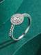 Anillo clásico redondo de plata de ley 925 con circonitas cúbicas