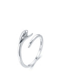 Anillo de banda de tendencia de cola de pez de plata de ley 925
