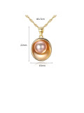 Plata de ley 925 con collares ovalados simplistas de perlas artificiales