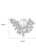Pendientes de plata de ley con perla natural de circonita 3A engastada