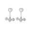 Pendiente colgante de plata de ley 925 con perla de agua dulce y flor multicolor