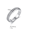 Plata de ley 925 con anillos de banda redondos simplistas chapados en platino