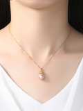 Collar colgante de perlas de agua dulce de plata de ley 925