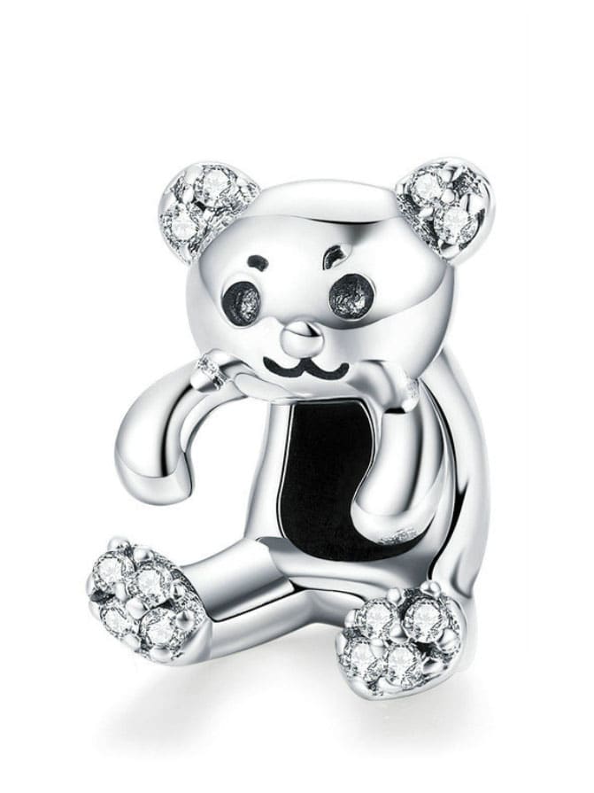 Encantos lindos del oso de plata 925