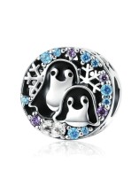 Encantos lindos del pingüino de la plata 925