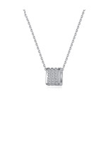 Plata de ley 925 con collares geométricos simplistas chapados en platino