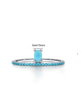 Anillo de banda vintage con corona turquesa de plata de ley 925