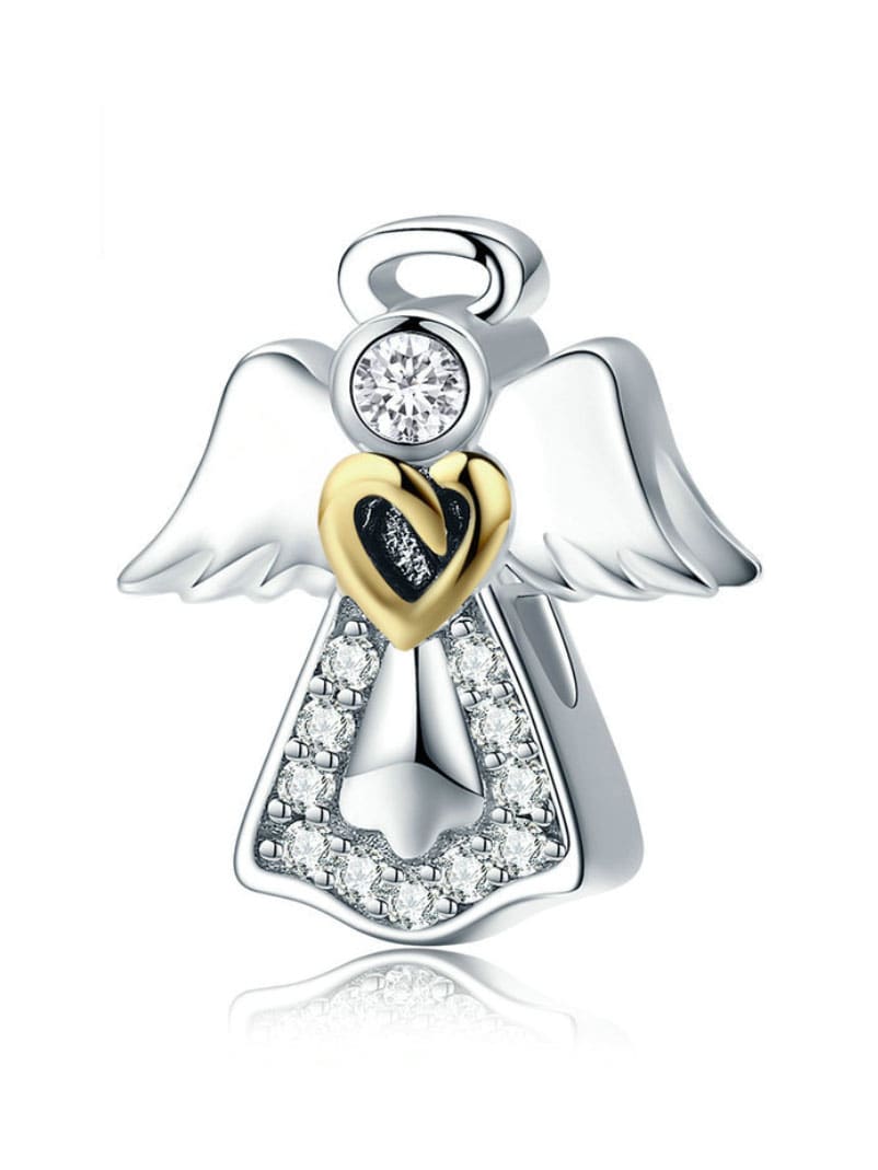 925 Encantos de ángel romántico de plata