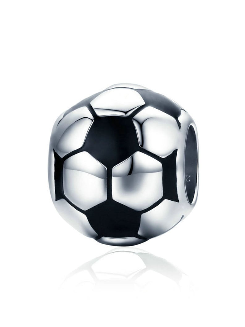 925 encantos de fútbol de plata