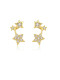Pendientes de tuerca de plata de ley 925 con estrella simplista chapada en oro