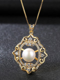 Collar de joyería de circonita 3A con micro incrustaciones de oro de 18 quilates en plata esterlina