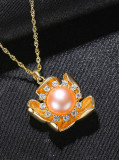Plata de ley 925 con collares de flores simplistas de perlas artificiales