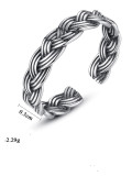 Anillo de plata esterlina 925 Irlandés Vintage Multi Stripe Twist Free Size