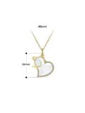 Collar minimalista de corazón de concha de plata de ley 925