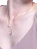 Collar lindo de venado con perla de imitación de plata esterlina 925