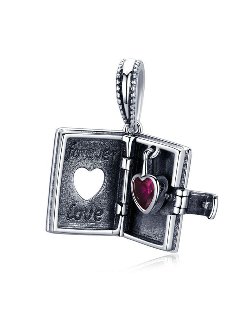 925 encantos de la carta de amor romántico de plata