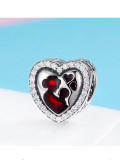 Encantos de corazón romántico de plata 925