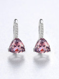 Plata de ley 925 con aretes triangulares de moda chapados en plata