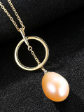 Collar de perlas naturales de plata esterlina con tres colores opcionales
