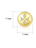 Pendientes minimalistas redondos de diamantes de imitación de plata de ley 925