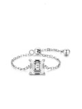 Anillo de plata de ley 925 con circonita cúbica rectangular.