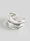 Anillo apilable minimalista geométrico de plata de ley 925