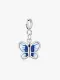 Colgante de mariposa minimalista de plata de ley 925 con esmalte