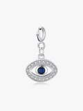 Colgante minimalista de mal de ojo con circonitas cúbicas de plata de ley 925