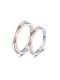 Anillo de pareja minimalista con cruz de plata de ley 925