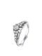 Anillo de banda vintage con corona de circonita cúbica de plata de ley 925