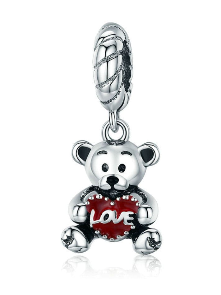 Encantos lindos del oso de plata 925