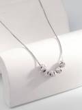 Collar de cuentas de transporte minimalista con cuentas de plata de ley 925