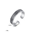 Plata de ley 925 con anillos de tamaño libre de patrón simple vintage chapado en plata antigua