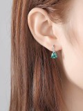 Plata de ley 925 con aretes triangulares de moda chapados en plata