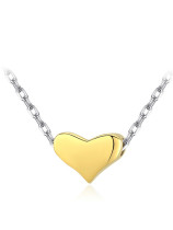 Collar con colgante de corazón minimalista de plata de ley 925