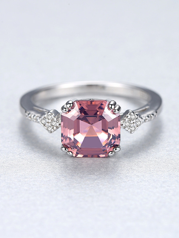 Anillo bing-bing de piedras semipreciosas cuadradas en plata de Ley