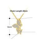 Collar minimalista de mariposa con circonitas cúbicas de plata de ley 925