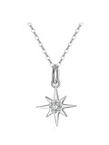 Collar minimalista de pentagrama de diamantes de imitación de plata de ley 925