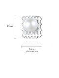 Pendiente minimalista geométrico de perla de agua dulce de plata de ley 925