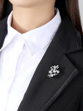 Broches de plata de ley 925 con perla artificial Cubic Zirconia Trendy Small Tree