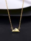 Collar minimalista de triángulo de diamantes de imitación de plata de ley 925