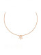 Collar minimalista de flor de circonita cúbica de plata de ley 925